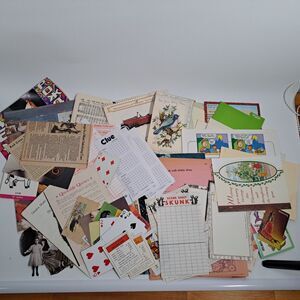 VTG Junk Journal Scrapbook 125 Craft Lot Paper Ephemera Supplies Ads Tiktok